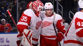 Fabbri and Raymond score in 3rd period as Red Wings beat Blues 6-4