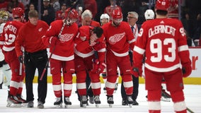 Red Wings captain Larkin injured on hit from behind, Senators pull away for 5-1 victory