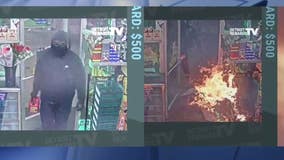Masked man sets fire to Detroit gas station with fuel can