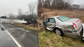 Driver trying to make U-turn on I-94 causes rollover semi crash in Washtenaw County