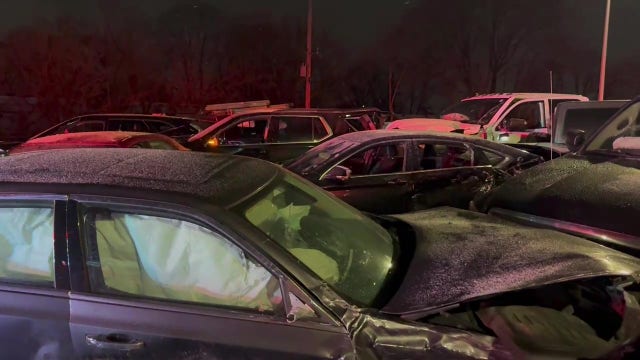 Massive pile-up closes SB Telegraph Road near Schoolcraft in Redford Township