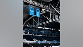 Detroit Lions hang NFC North champions banner at Ford Field