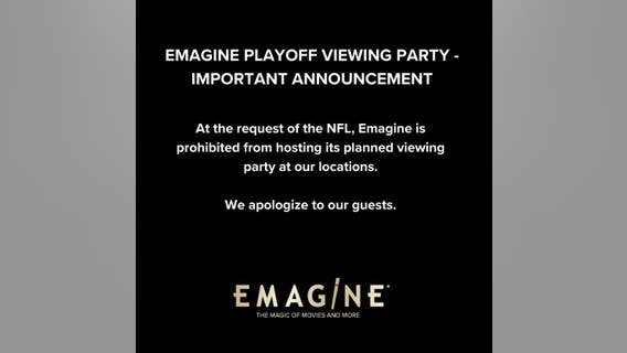 Emagine Theatres cancels Lions playoff game showing after NFL shuts it down