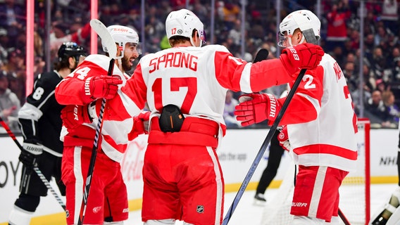Fabbri scores twice, Red Wings defeat Kings 4-3 in shootout