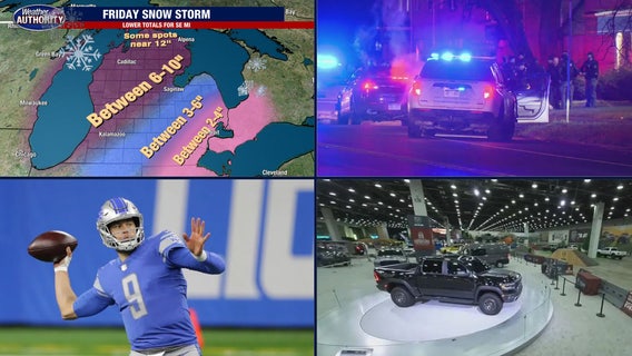 Weekend snowstorm forecast • Detroit police officer shot • NFL shuts down Lions events