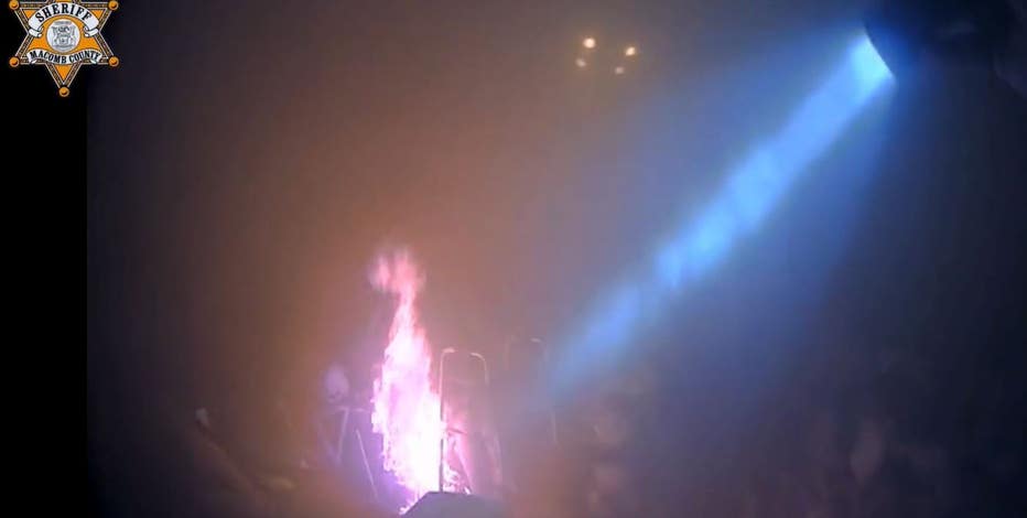 WATCH: Burning man rescued by Macomb County Sheriff's deputies