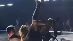 Madonna awkwardly falls off a chair during Seattle concert