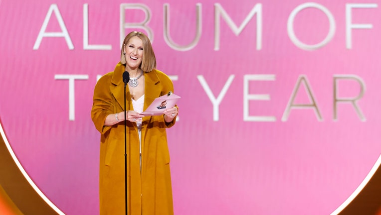 Celine Dion presenting the award for Album of the Year at The 66th Annual Grammy Awards, airing live from Crypto.com Arena in Los Angeles, California, Sunday, Feb. 4, 2024. (Photo by Sonja Flemming/CBS via Getty Images)