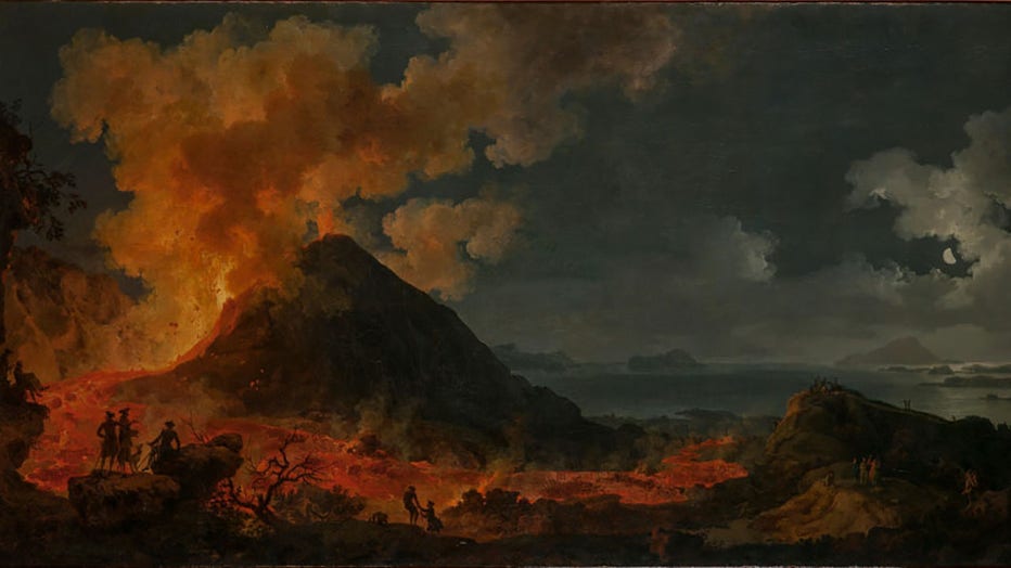 FILE - The eruption of Vesuvius. Found in the Collection of State Hermitage, St. Petersburg. (Photo by Fine Art Images/Heritage Images/Getty Images)
