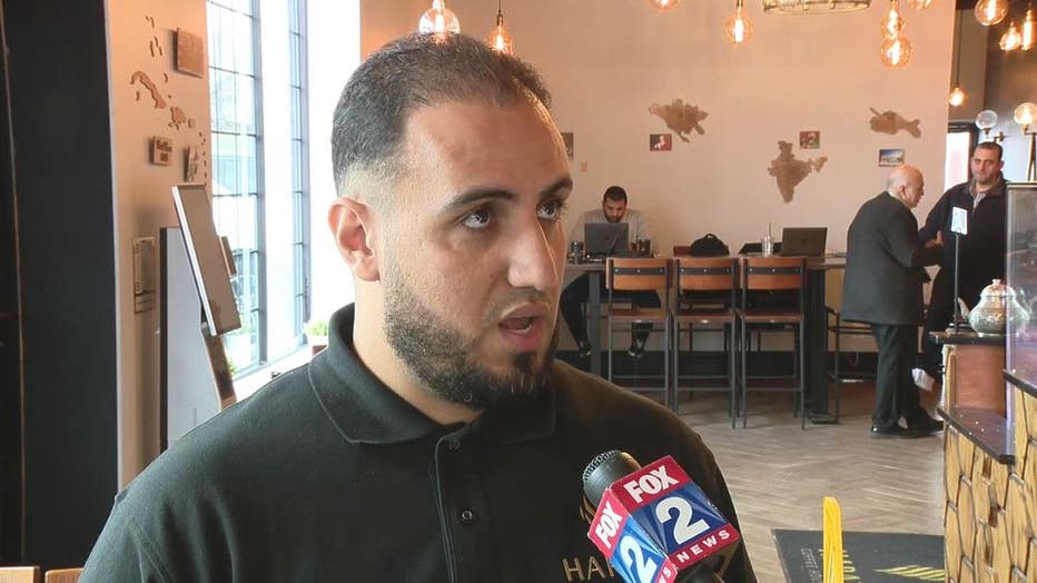 Hamzah Nasser, owner of Haraz Coffee in Dearborn.