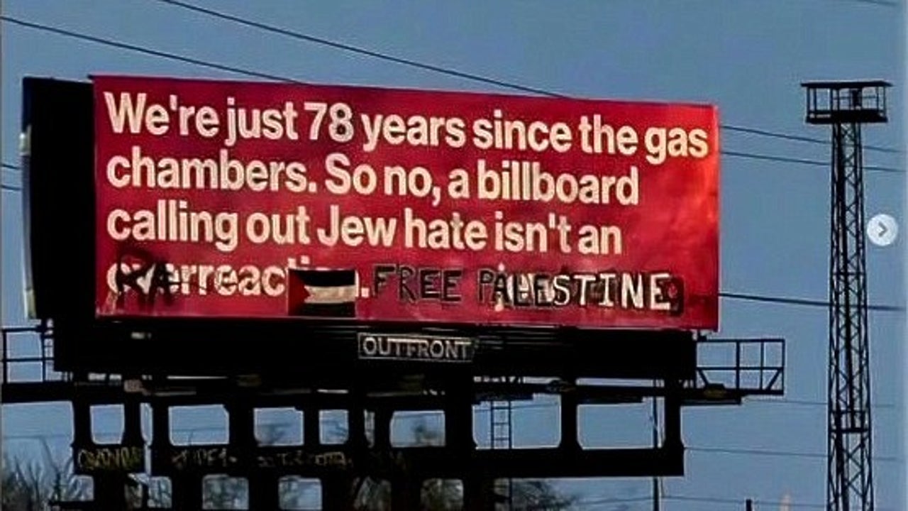 'Free Palestine' graffitied on antisemitism billboard on I-75 in Detroit