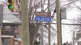 Hamtramck installs Palestine Avenue street sign