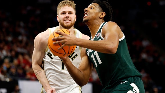 No. 3 Purdue hangs on to beat Michigan State 67-62 in Big Ten quarterfinals