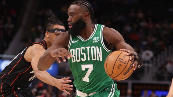 Jaylen Brown scores 33 points, NBA-leading Celtics beat Pistons 129-102 for 8th straight win
