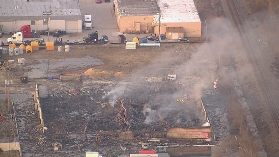 Why is the Clinton Township explosion site still catching on fire?