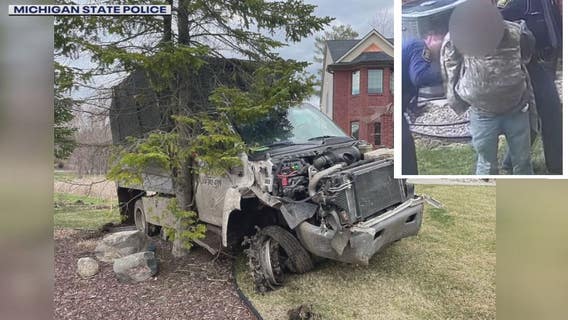 Police: Stolen truck with woodchipper leads to police chase, crash in Brighton