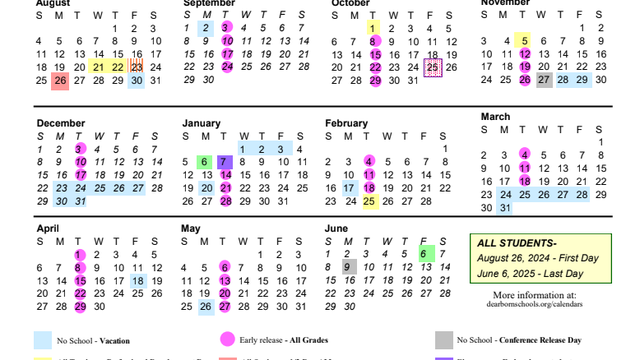 Dearborn Public Schools releases 2024-25 calendar