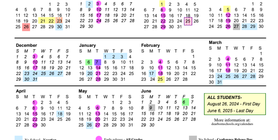 Dearborn Public Schools releases 2024-25 calendar