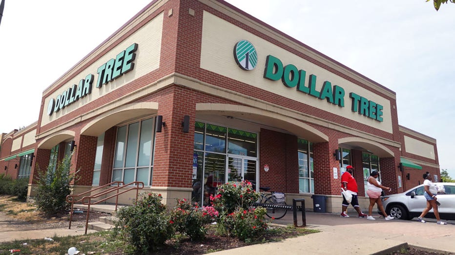 FILE - Customers shop at a Dollar Tree store in the Austin neighborhood on Aug. 2, 2022, in Chicago, Illinois. (Photo by Scott Olson/Getty Images)