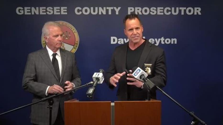 Genesee County Sheriff Chris Swanson, right, and Prosecutor David Leyton