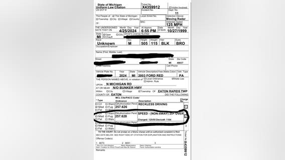 Ford Mustang caught driving 70 mph over the limit in Michigan