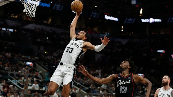 Short-handed Spurs topple injury-depleted Pistons 123-95 to close disappointing seasons