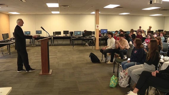 Rob Wolchek teaches high school students another 'Scam School' lesson