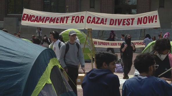 Pro-Palestine encampment at UM sets up at the Diag, calls on school to divest in Israeli assets