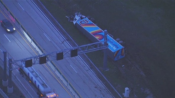 EB I-96 now open at Beck after semi crash; truck still in freeway ditch
