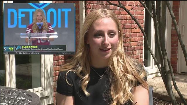 Metro Detroit female flag footballer talks about NFL Draft moment announcing Lions pick