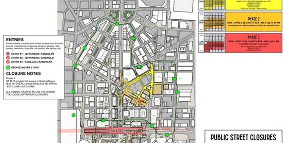 Phase 3 of NFL Draft-related road closures in Detroit now in effect