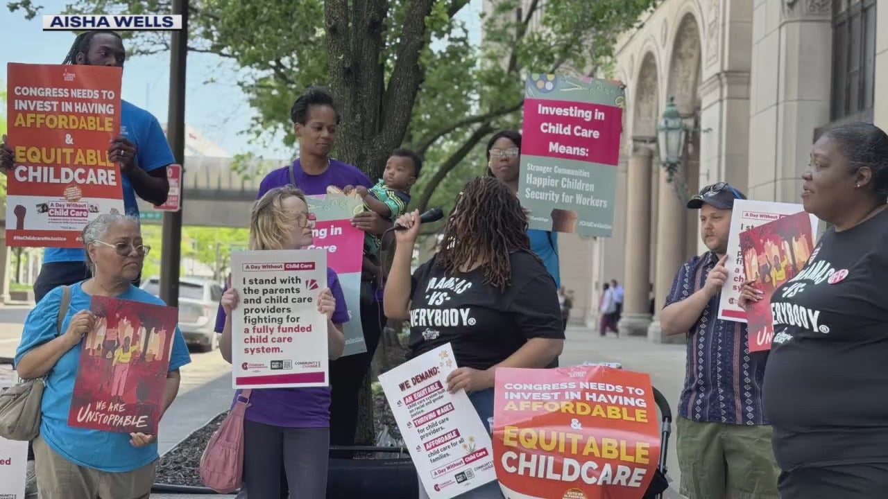 Metro Detroit families protest for affordable childcare, equitable wages