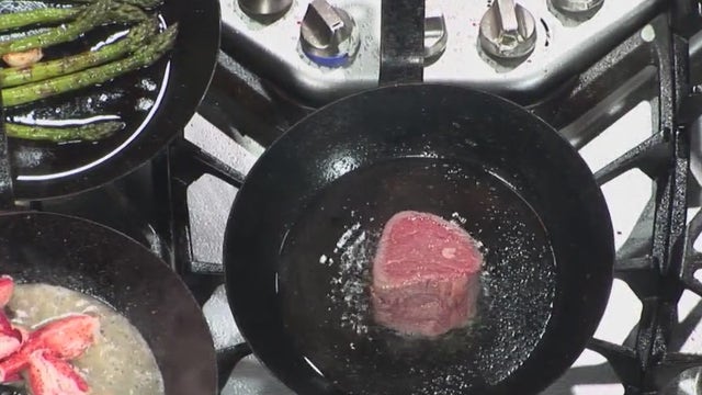 Recipes: Pan-seared filet mignon and roasted chicken