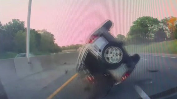 Driver loses ear, suffers severe facial injuries in roll-over crash on I-94