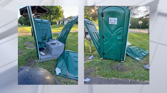 Porta johns destroyed in Shelby Township park, police asking for information