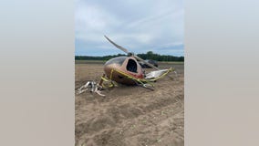 Helicopter crashes in Monroe County farmer's field, no injuries reported