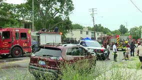 Apartment catches fire on Lahser Road in Detroit