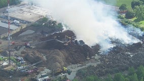 Giant pile of mulch in Detroit could burn for days