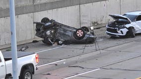 Rollover crash on M-59 east of Mound Road in Sterling Heights
