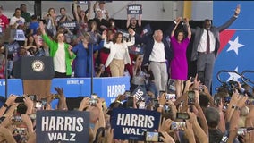 Kamala Harris, Tim Walz make campaign stop in Michigan Wednesday night