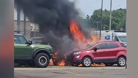 Video shows parked cars on fire outside Detroit post office: 'It was a mess'