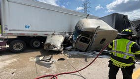 Crash involving 4 semi-trucks closes I-94 at Michigan Ave in Dearborn