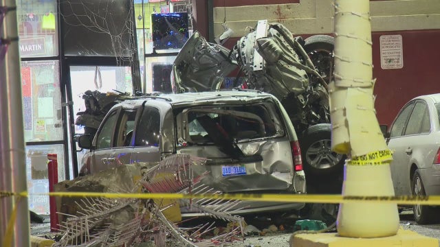 Teens dead, driver in custody after Dodge Charger goes airborne into Detroit liquor store
