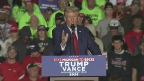 Donald Trump rallies in Michigan at campaign stop in Saginaw