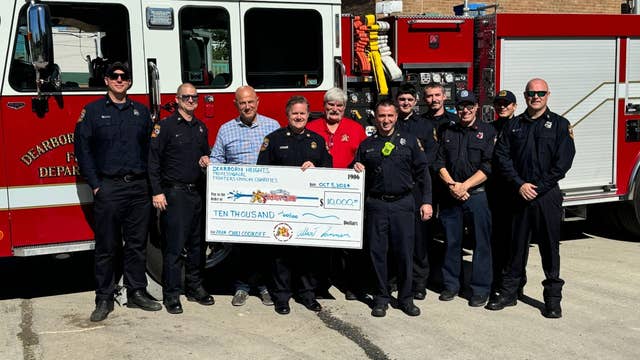 Dearborn Heights Firefighters donate $10,000 to childhood burn victim camp