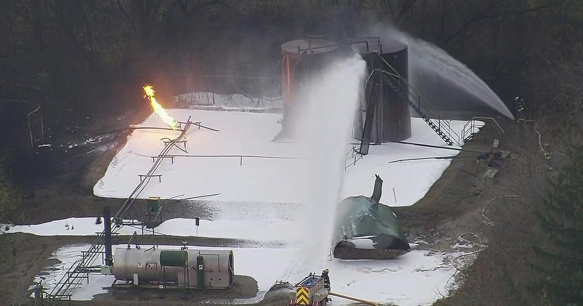Crews respond to oil well fire at General Motors proving ground in