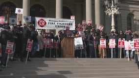 Firefighters from across Michigan rally for house bill vote in Lansing