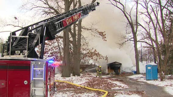 Fire rips through Oak Park home