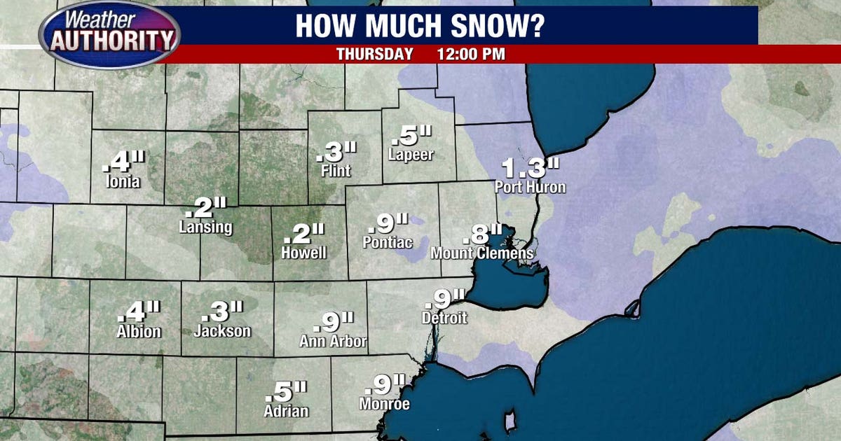 Metro Detroit weather: Up to an inch of snow possible Thursday | FOX 2 ...