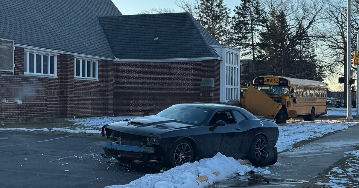 School bus crashes into Detroit church after being hit by driver who ...